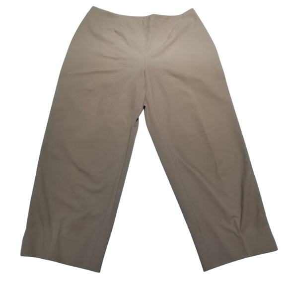 Piazza Sempione Audrey Crop Pants 42 Women’s Cotton Khaki Stretch Side Slit US 6 - Picture 3 of 12